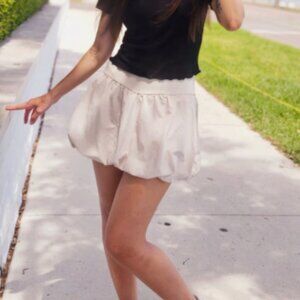OFFLINE by Aerie Real Me Bubble Mini Skirt Ivory Skort Size S